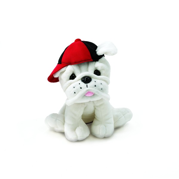 Burton & Burton Plush Eugene - White Bulldog with Baseball