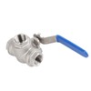 Stainless Steel SUS304 Pipe T Port Ball Valve Three Way