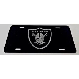 BLVD Oakland Raiders LOGO Car Tag Diamond Etched on Aluminum License Plate