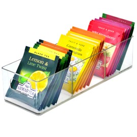 Youngever 2 Pack Plastic Tea Packet Organisers, 21CM x 7CM x 5CM, Tea Packet Holder