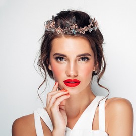 Frcolor Vintage Crown, Crystal Rhinestone Baroque Wedding Crown Bridal Tiara Princess Pageant Crown, Crystal, Rhinestone