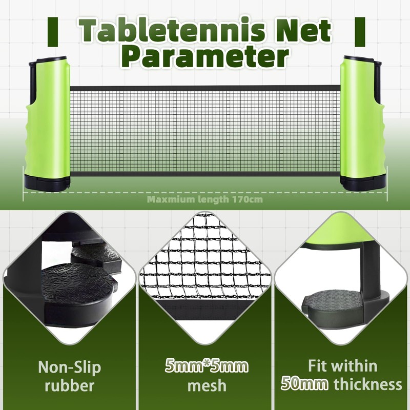 SPORTOUT Retractable Ping Pong Net, Portable Table Tennis Net Rack,