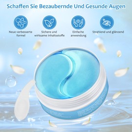 CUSMAY Eye Pads, Pack of 60 Eye Pads, Hyaluronic Acid, Collagen, Camellia Eye Patches, Against Dark Circles, Anti-Ageing, Moisturising, Wrinkles, Reducing, Premium Skin Care for the Eye Area