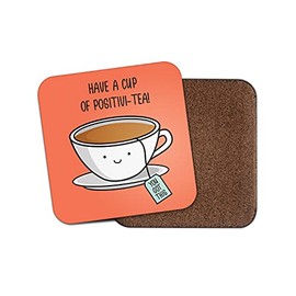 Square Single Coaster - Cute Positivi-tea Tea Funny Motivation Girls Gift #75430