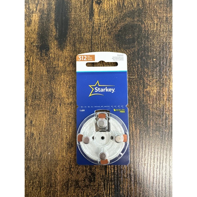 STARKEY 4-pack 1.45V Hearing Aid Batteries Size 312 BEST BY