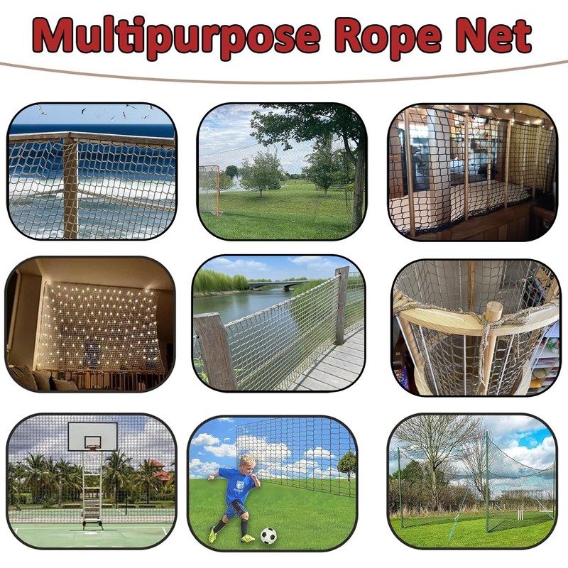 KAERYHET Safety Rope Net Kids Pet Stairs Balcony Railings Protection