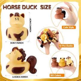 Hungdao Horse Rubber Duck 2.36 Inch Bucking Bronco Ducks Pool Float Bath Decor Gift for Horse Racing Festival Boys and Girls Classroom Prizes Baby Shower Party Favors(12 Pcs)
