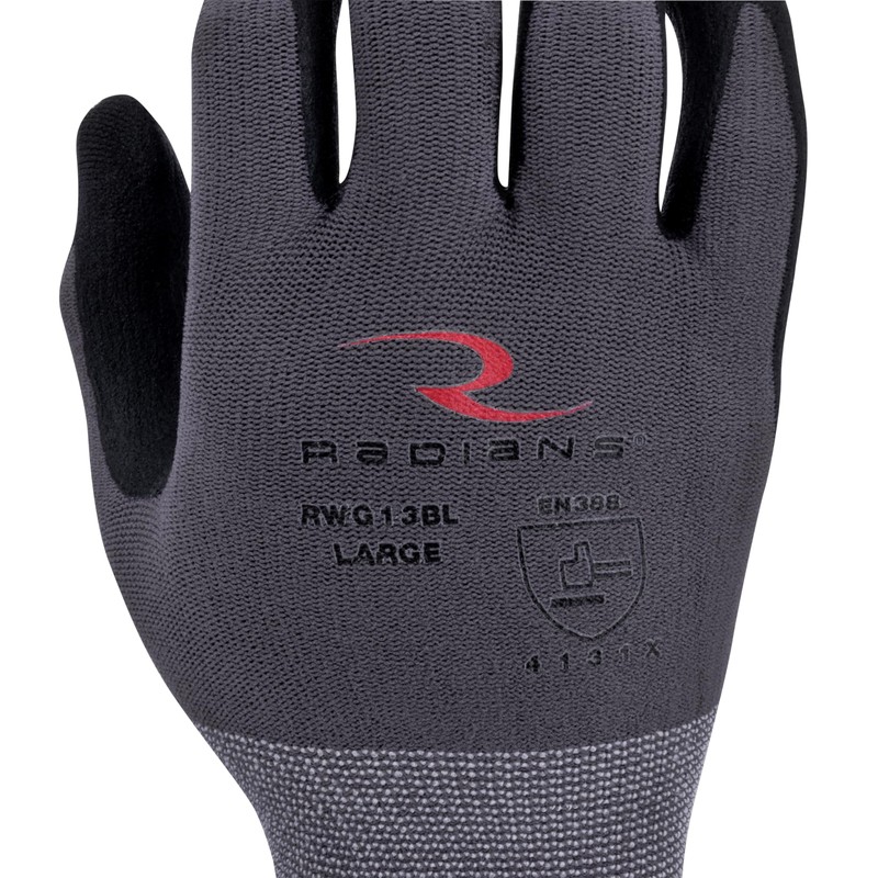 Radians Unisex Industrial Work Glove - Construction: Nylon Shell with