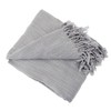 Fennco Styles Gray Classic Woven Throw Blanket with Tassels –