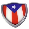 Puerto Rico Flag Shield Domed Decal 3D Look Emblem Resin