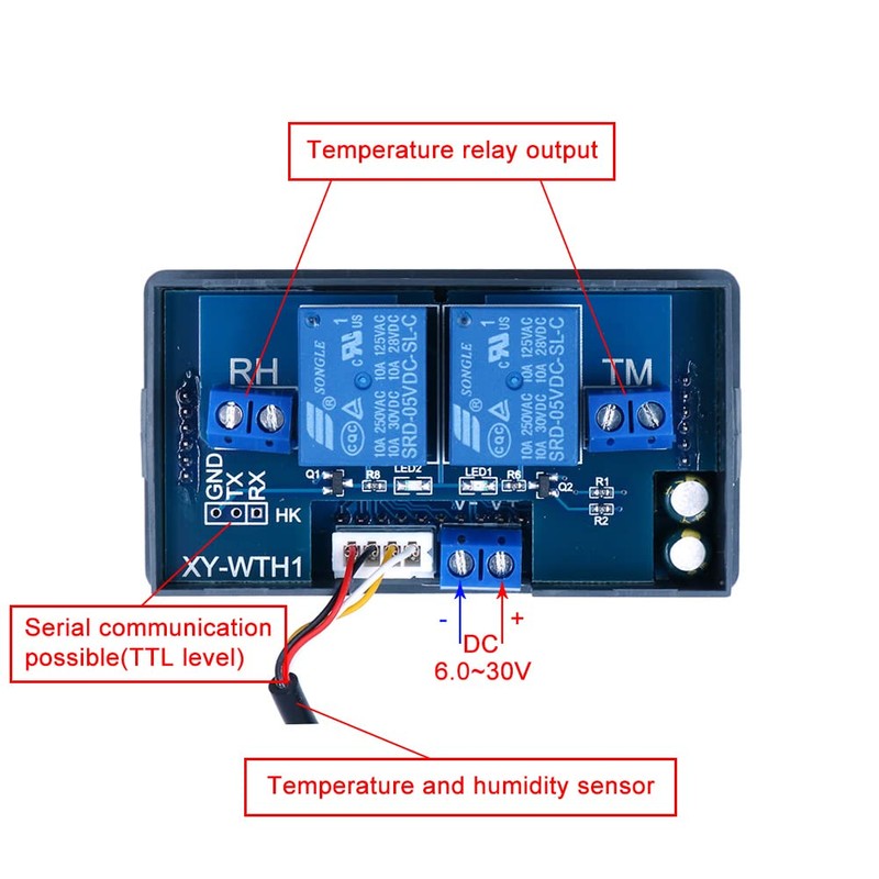 DollaTek Temperature and Humidity Control Digital Display High Precision Dual