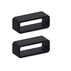 2x size 20mm BLACK Rubber Silicone Ring Replacement Watch Band Strap Loops Keeper Hoop Buckle Holder Retainer Resin Men Women