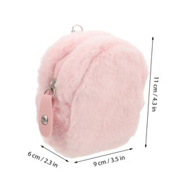 FRCOLOR 2pcs Kawaii Plush Coin Purse Adorable Mini Wallets for Cute Keychain Storage for Coins Earphones and Keys Versatile Plush Bags Pink and Yellow