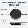 COOKLIFE 10 Inch Lightweight Pre-Seasoned Cast Iron Skillets with Handle