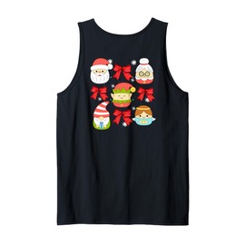 Santa Claus Granny Claus Gnome Elf Christmas Top ART ON BACK Tank Top