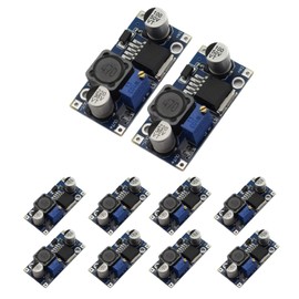10 Packs Electronic Voltage Stabilizer Power Supply Module: Adjustable Buck Converter LM2596 DC-DC Step Down Variable Volt Regulator, Input 3.2V-40V, Output 1.25V-35V