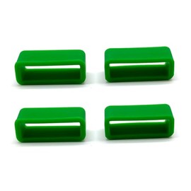 Aliotech 4pcs Rubber Leather Watch Band Strap Loops Green Silicone Replacement Resin Watch Bands Keeper Holder Retainer(Green, 20mm)