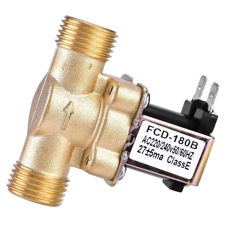 Nikou Solenoid Valve, 1/2" AC 220V Normally Closed Brass Electric