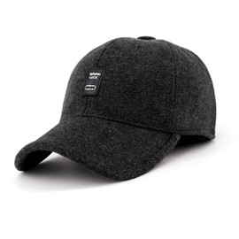 Gisdanchz Kappen Winter Herren,Basebal Cap,Cap Ohrenklappen Caps WinterBasecap HerrenSchwarz