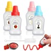 Mini Ketchup Bottle, 4 Pcs Mini Condiment Squeeze Bottles, Portable