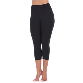 American Fitness Couture Womens Compression High Rise Workout Capri Leggings, Black Md