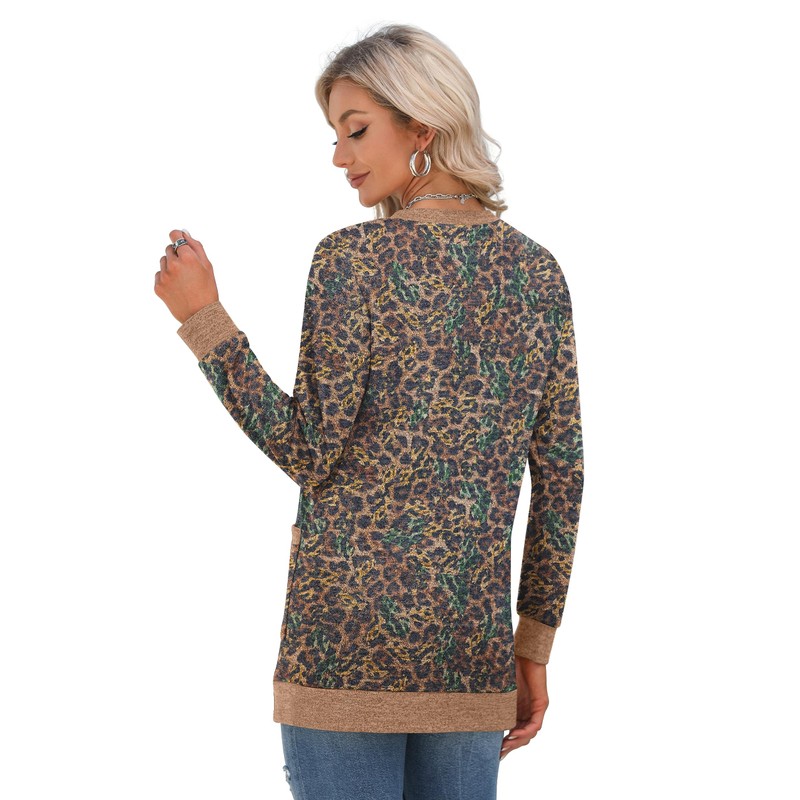 GRECERELLE Cardigan for Women Open Front Button Down Printed Lightweight