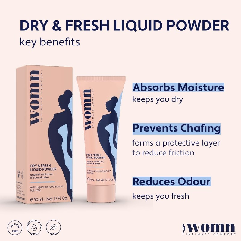 womn Intimate Comfort DRY & FRESH LIQUID POWDER – talc-free