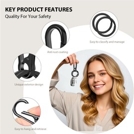 DMENER 4PCS Metal Keychain Clip Hook Keychain Keyring Key Chain Ring Clip Holder for Car Keys Women Men