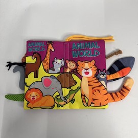 Baby Books 0-6 Months, Infant Toys Tummy Time Toy High Contrast Sensory Baby Toys 6 to 12 Months Touch Feel Book Newborn Crinkle Books for Babies 0-3 Months Book Early Learning Toys Animal Word