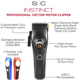 Stylecraft Instinct Professional Vector Motor Cordless Hair Clipper with Intuitive Torque Control