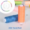 60 Colours Sewing Thread for Sewing Machine, Yarn 250 Yards/Rolls