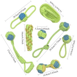 ITISMUNGO Dog Rope Toys Set,Dog Boredom Toys Tough Chew Toys for Dogs,8 Pack Chew Toys for Small Medium Dogs