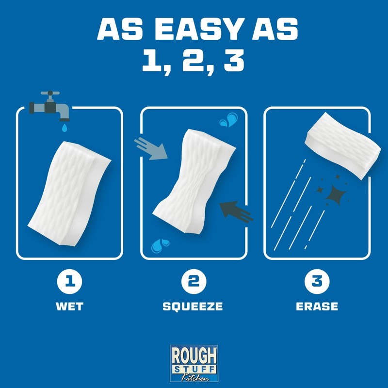 Kitchen Magic Cleaning Eraser Sponge Foam Pads, Non-Scratch Scrub Sponge