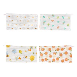 QEDBOJE Pack of 4 Baby Burp Cloths, Muslin Nappies, Muslin Cloths for Babies, Muslin Wash Cloths Baby, Absorbent Washcloths, Soft, Durable, Breathable and Extremely Absorbent