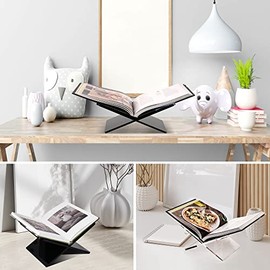 Soporte Acrílico para Libros 28 x 18 x 15 cm Soporte Abierto Grande para Exhibir Libros Libro de Arte Biblia Libro de Visitas – Mesa de Café Stand Libro de Lectura – Transparente, Estándar