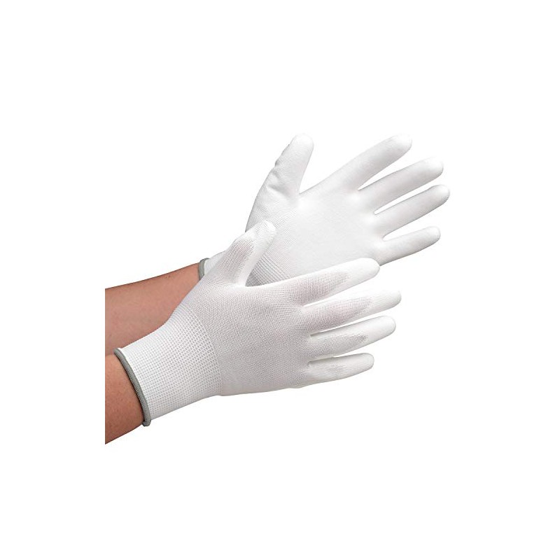 Midori Anzen SPU-130N Low Dust Generating Gloves, Palm Coating, Large,