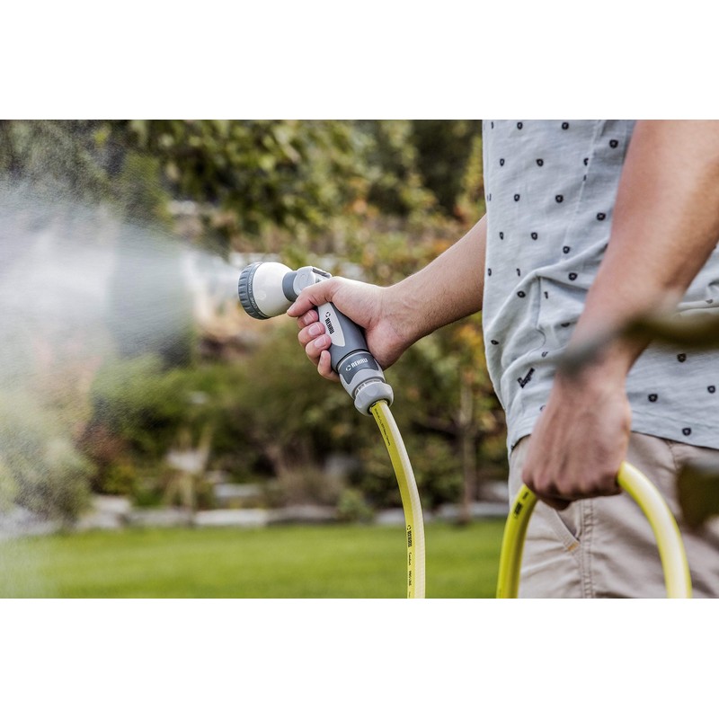 REHAU Gartenbrause Comfort, 8 Wasserstrahlformen, Garten Handbrause mit Einhand-Bedienfunktion
