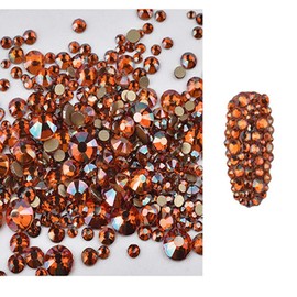 Egurs Nail Rhinestones Round Crystal Flat Back Gems, 6 Mix Sizes, 1440 Pieces