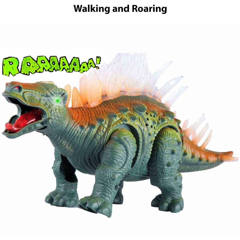 Liberty Imports Electronic Walking Jurassic Stegosaurus Dinosaur Toy Figure with