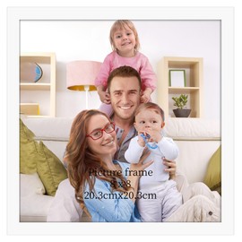 Giftgarden 8x8 Picture Frame White, 8 by 8 Thin Square Photo Frame for Gallery Wall Tabletop Display, Single