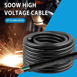 YDDECW 100ft 14/3 14 AWG Portable Power Cable (3 Conductor) - SOOW 600V 14 Gauge Electric Wire for Motor Leads, Portable Lights, Battery Chargers and Machinery - 3 Conductor - 100 Feet Electrical Cord