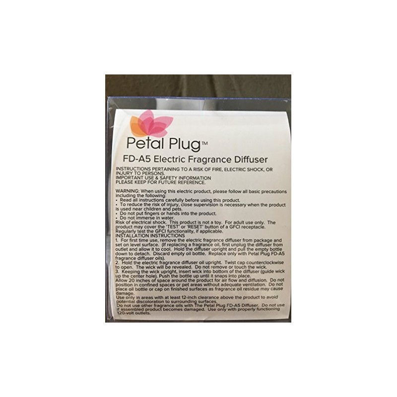 PETAL PLUG ELECTRIC FRAGRANCE DIFFUSER OIL NOT INCLUDED