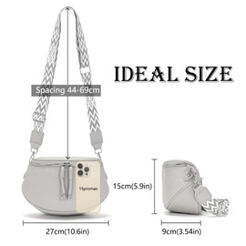 JSDOST Bum Bag Women's Small Crossbody Bag Shoulder Bag Women's Handbag Vegan Leather Bag, gray