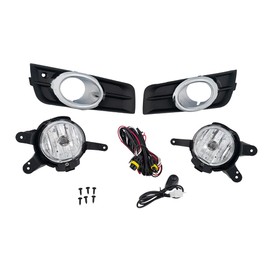 CONCEPT AUTOMOTIVE LIGHTS Fog Light Assembly Compatible With 2011-2014 Chevy Cruze Clear Lens Bumper Driving CHROME Fog Lights Lamps PAIR GM2593300, GM2592300, 95169825, 95169824