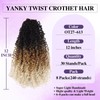 Yanky Twist Crochet Hair 12 Inch 8 Packs 30 Stands/Pcs,Pre-looped