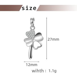 1 x silver necklace pendant with clover pendant, jewellery silver women's necklace