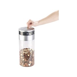 Infactory Coin Counter: XXL Money Box with Electronic Coin Counter and LCD Display, 3.8 L (Coin Counting)