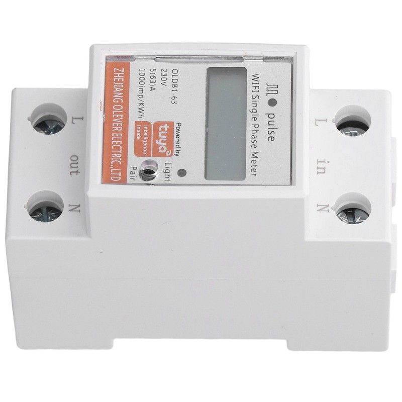 LCD Digital Energy Meter Smart WIFI DIN Rail Mount Single