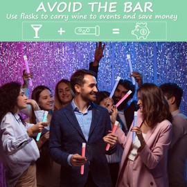 39 Pcs Tampon Tube Flasks Set for Women Includes 12 Reusable Plastic Flasks for Girls, 24 Self Adhesive Wrappers, 1 Funnel,1 Clear Box, Flasks for Cruise Event, Concert, Outdoor Sports