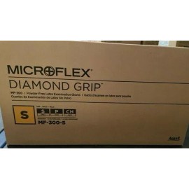 Microflex MF300 Diamond Grip SMALL Disposable Latex White Exam Gloves  1,000pk